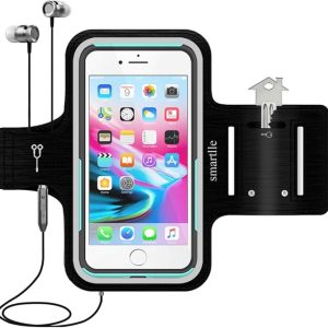 Arm Phone Holder for Running, Armband Cellphone for iPhone 15 14 13 12 11 Pro Max/XR/8 7 6s Plus, for Galaxy A/S/Note Up to 6.9’’, for Exercise Gym Fitness Sports Gear-Black