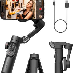 Phone Gimbal Stabilizer 3-Axis Smartphone Foldable Gimbal for iPhone Gimble with Focus Wheel TikTok YouTube Vlog Stabilizer for iPhone16 15 14 13 12 Pro Max&Android-Smart XE
