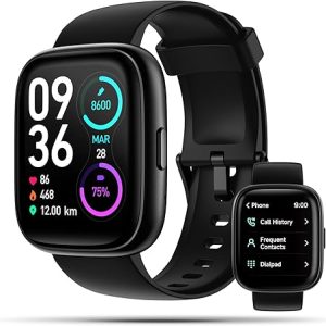 Smart Watch, 1.83" Touch Screen Smartwatch with Alexa Built-in IP68 Waterproof, Pedometer,Fitness Tracker with 100 Sports Modes Heart Rate/SpO2/Stress/Sleep Monitor for Men and Women